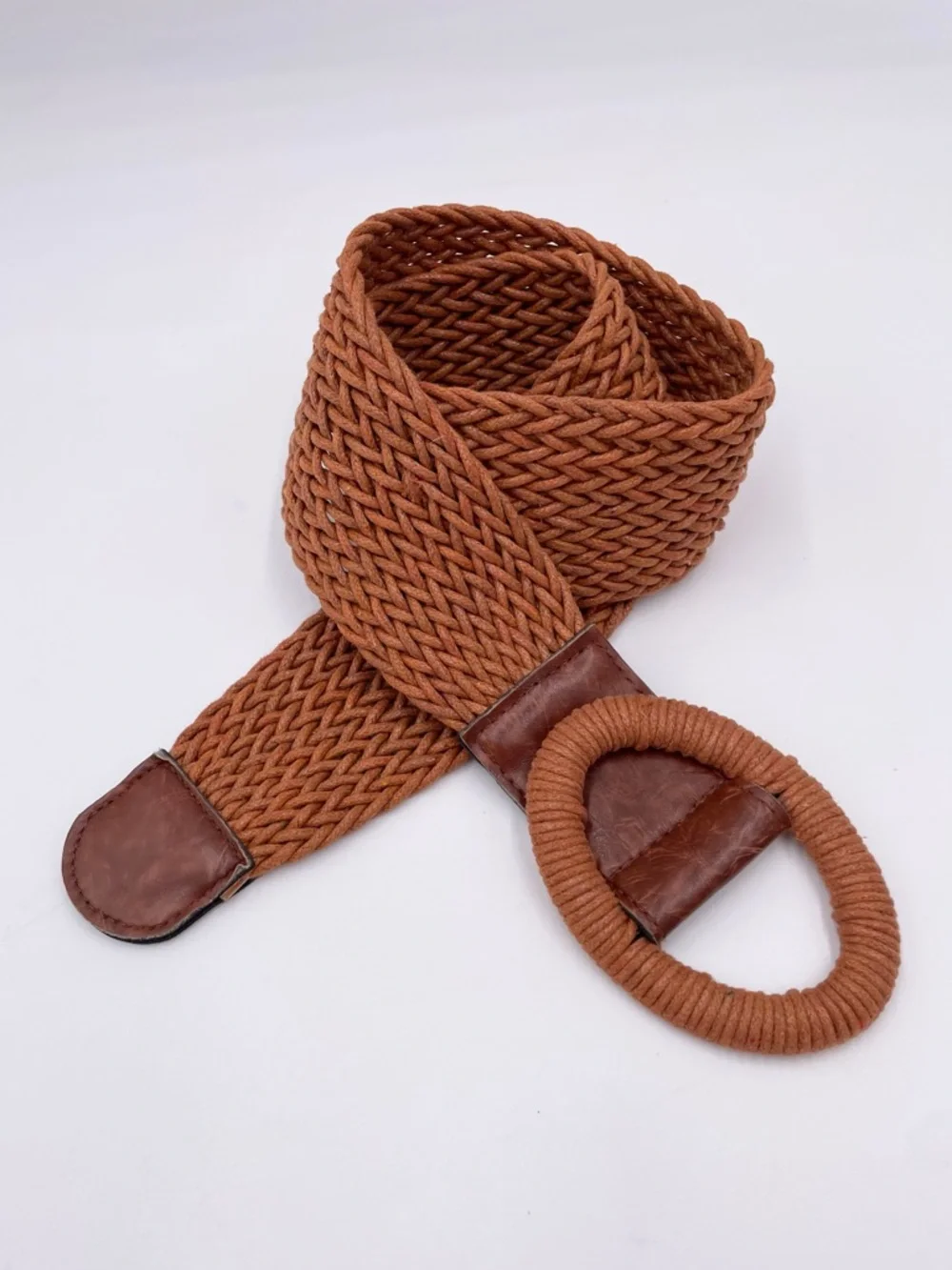 Vintage Women's Woven Belt Oval Buckle Adjustable Hippie Bohemian Festival Indie